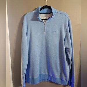 Southern Tide Sky Blue Zip-Up Sweater